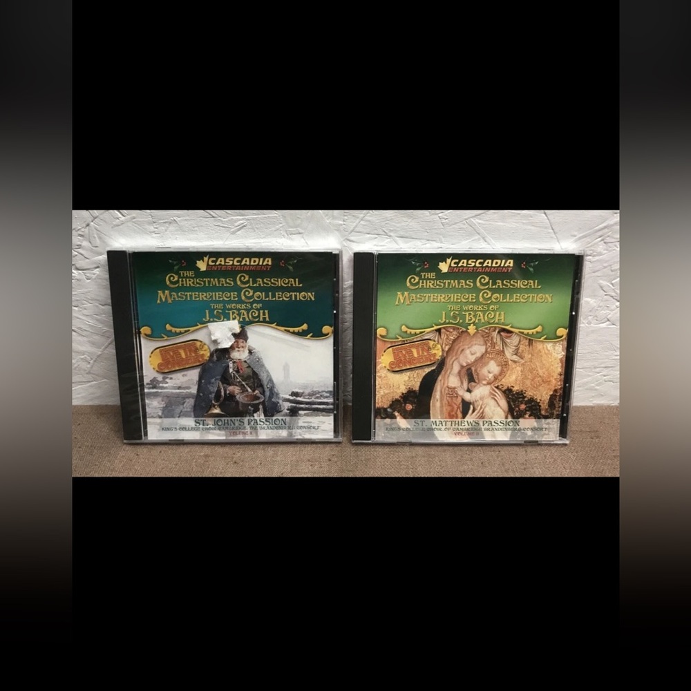 Lot of 2 The Works of J.S. Bach: The Christmas Classical Masterpiece Collection